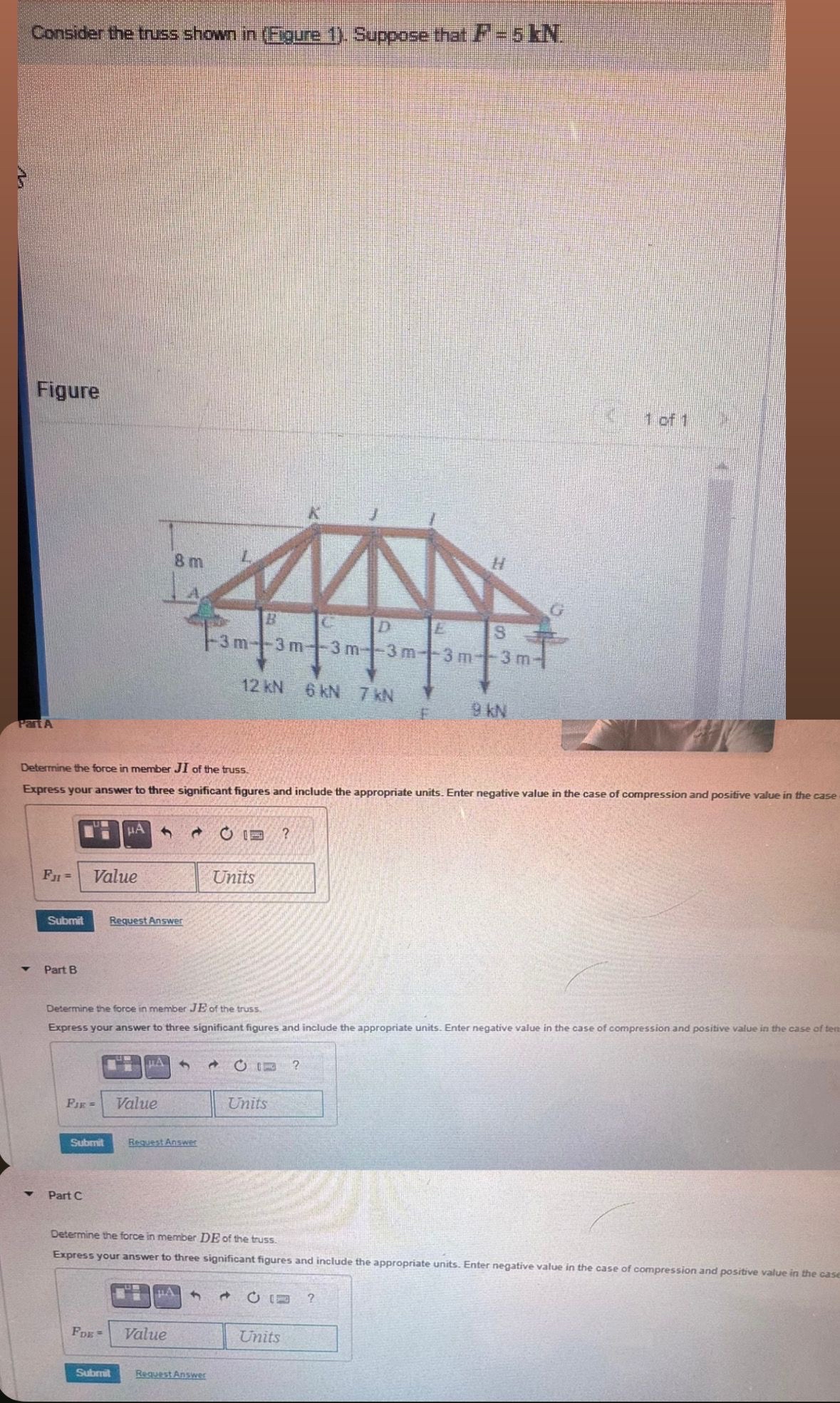 Consider the truss shown in ( Eigure 1 ) .