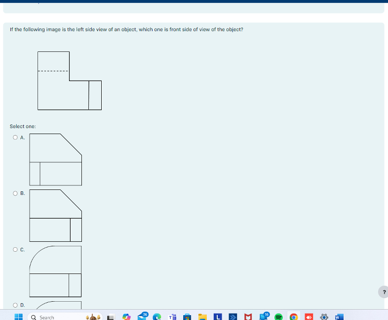 If the following image is the left side view of