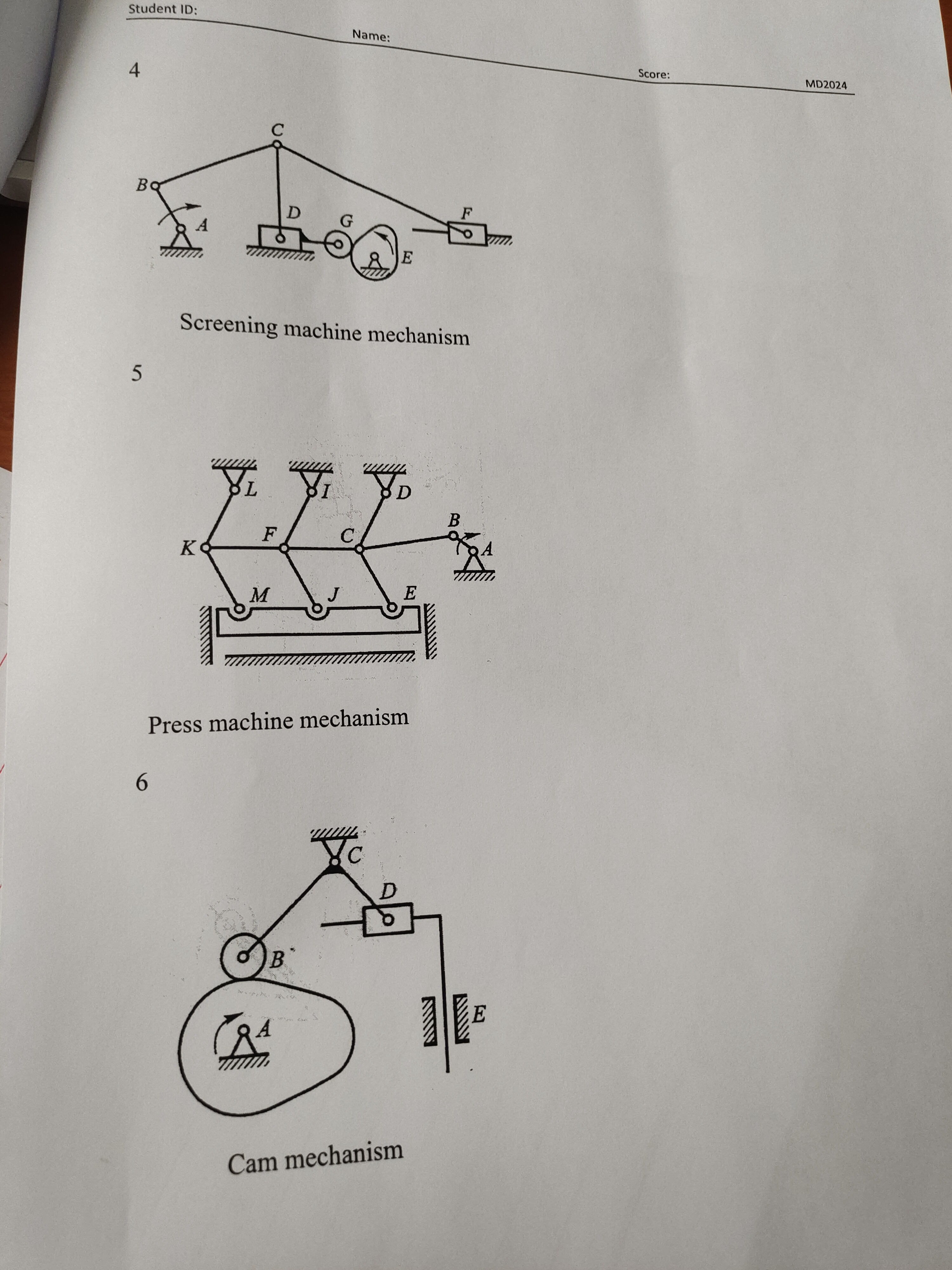 Calculate the DOF of the following mechanisms,