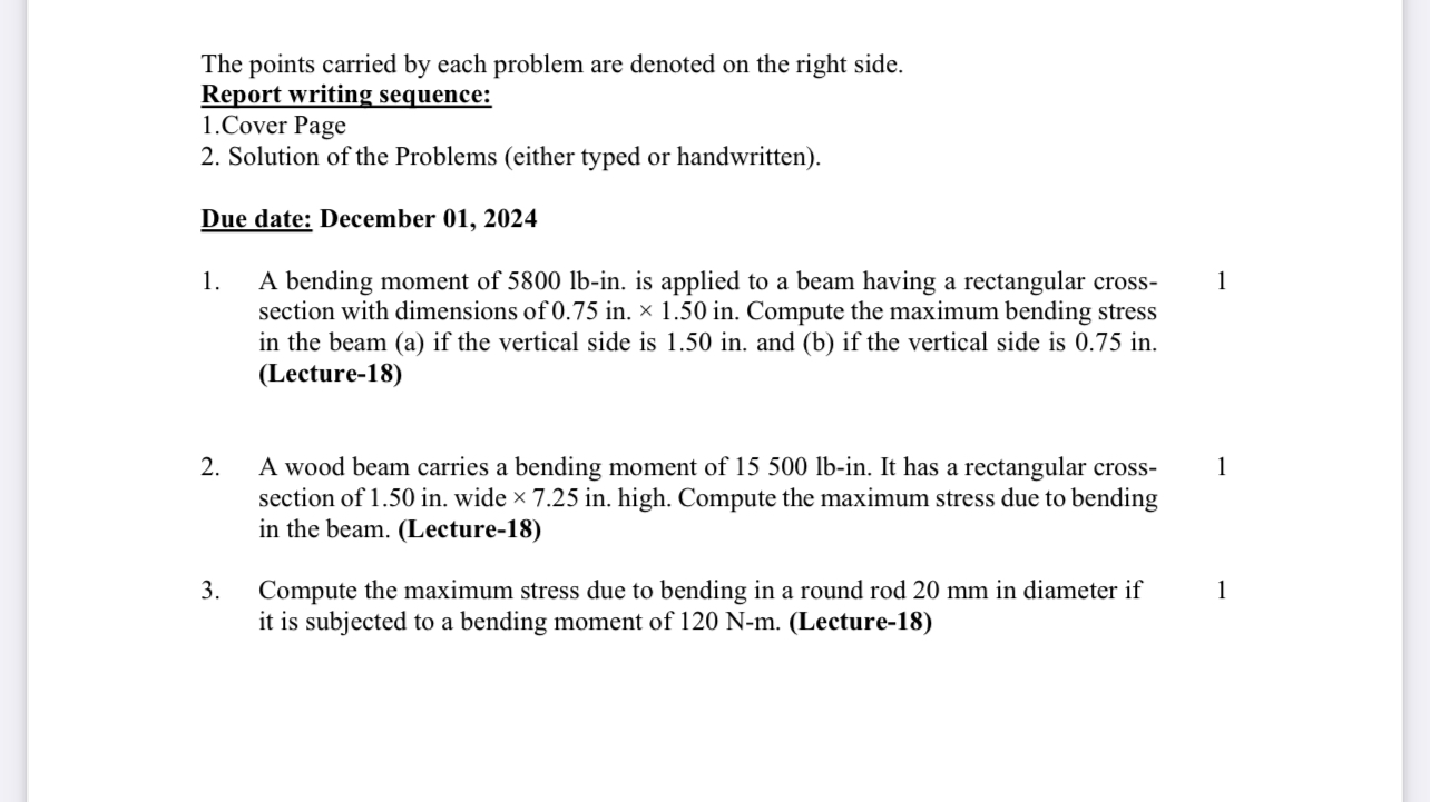 Solve each one in an organized method: The points