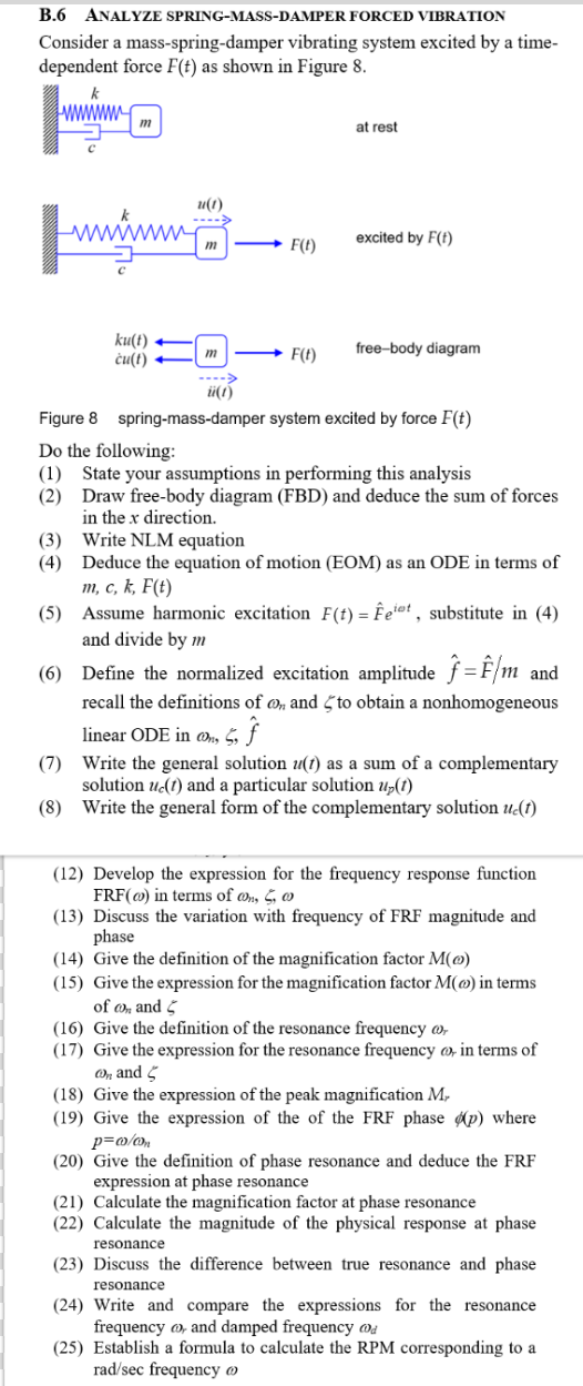 B . 6 ANALYZE SPRING - MASS - DAMPER FORCED