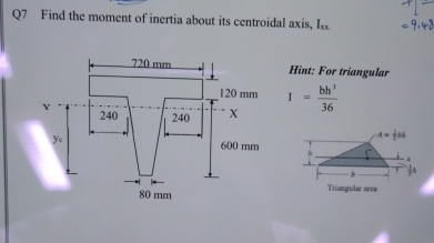 Q 7 Find the moment of inertia about its