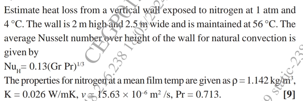 Estimate heat loss from a vertical wall exposed