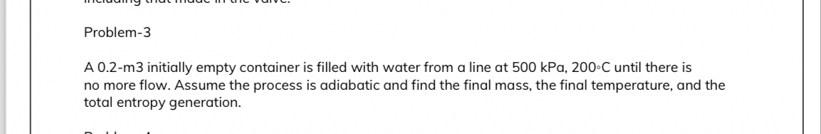 Problem - 3 A 0 . 2 - m 3 initially empty