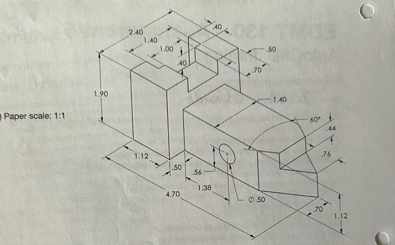 Draw top, right and front views. Draw all views