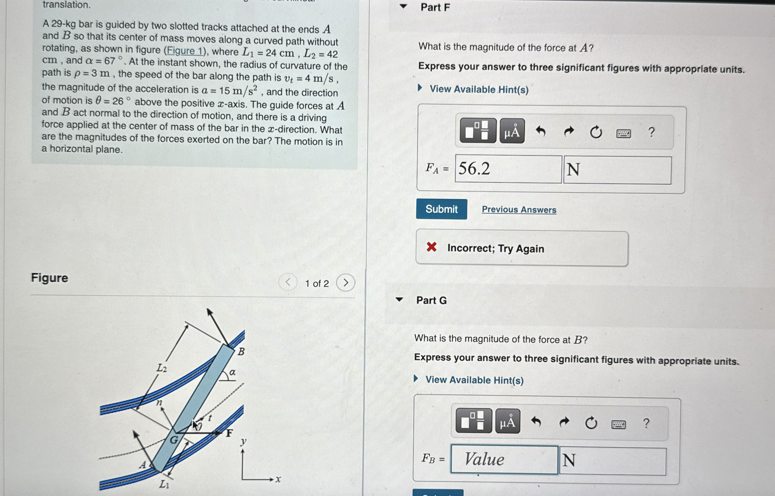 translation. A 2 9 - kg bar is guided by two