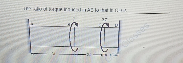 The ratio of torque induced in A B to that in C D