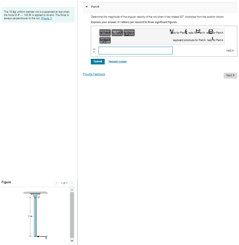The 1 5 - k g uniform slender rod is suspended at