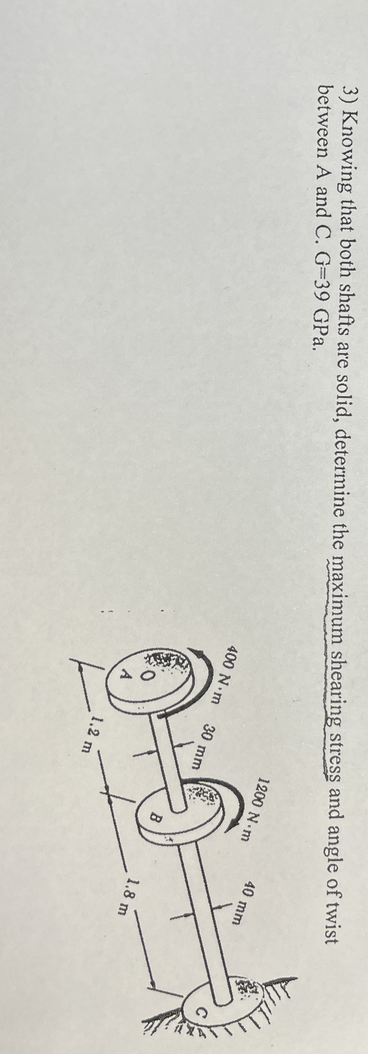 Knowing that both shafts are solid, determine the