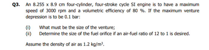 Q 3 . An 8 . 2 5 5 8 . 9 c m four - cylinder,