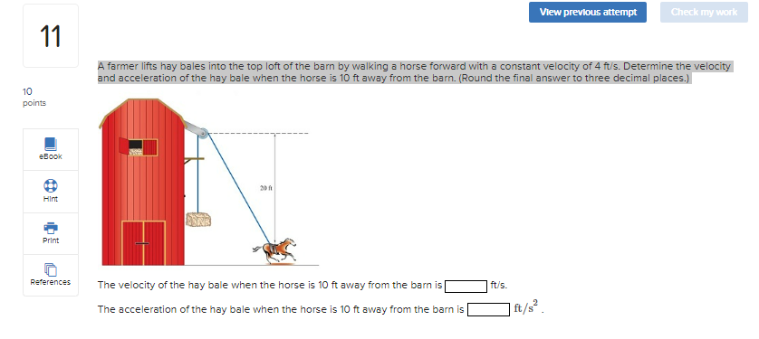 A farmer lifts hay bales into the top loft of the