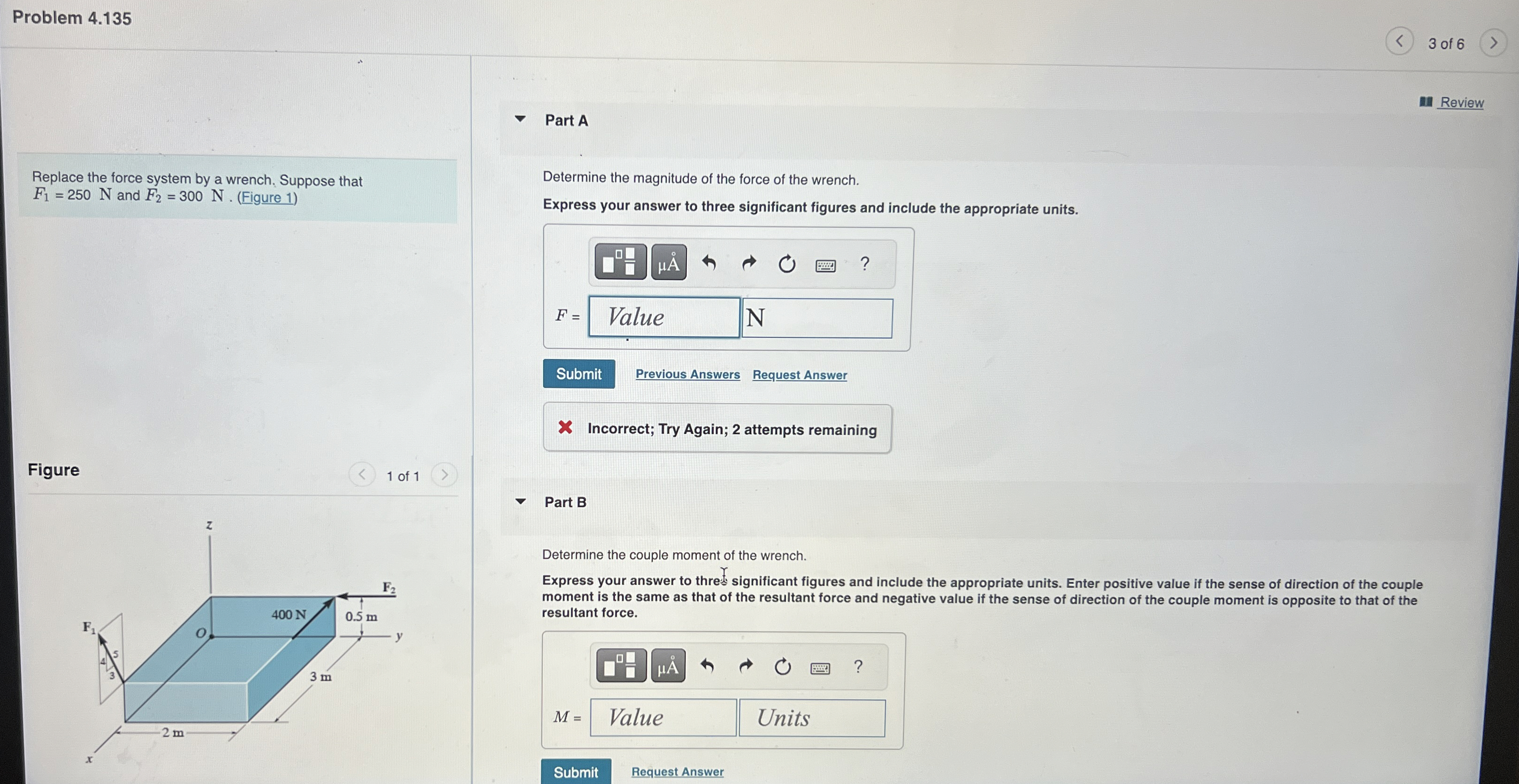 Problem 4 . 1 3 5 3 of 6 Part A Review Replace