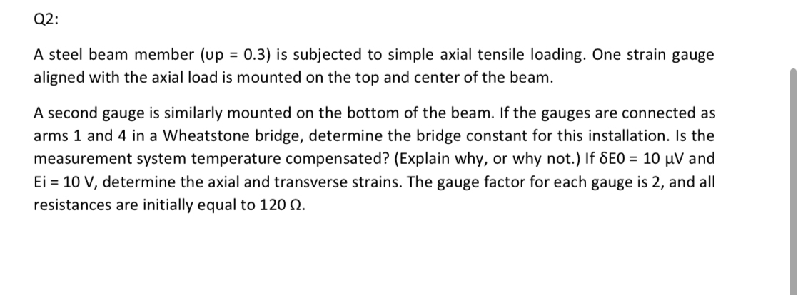 Q 2 : A steel beam member ( u p = 0 . 3 ) is