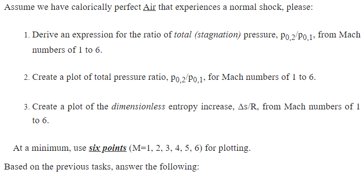 Assume we have calorically perfect Air that