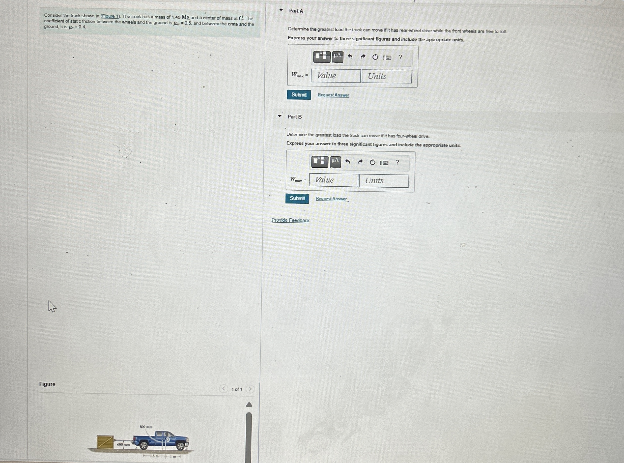 Consider the truck shown in ( Figure 1 ) . The