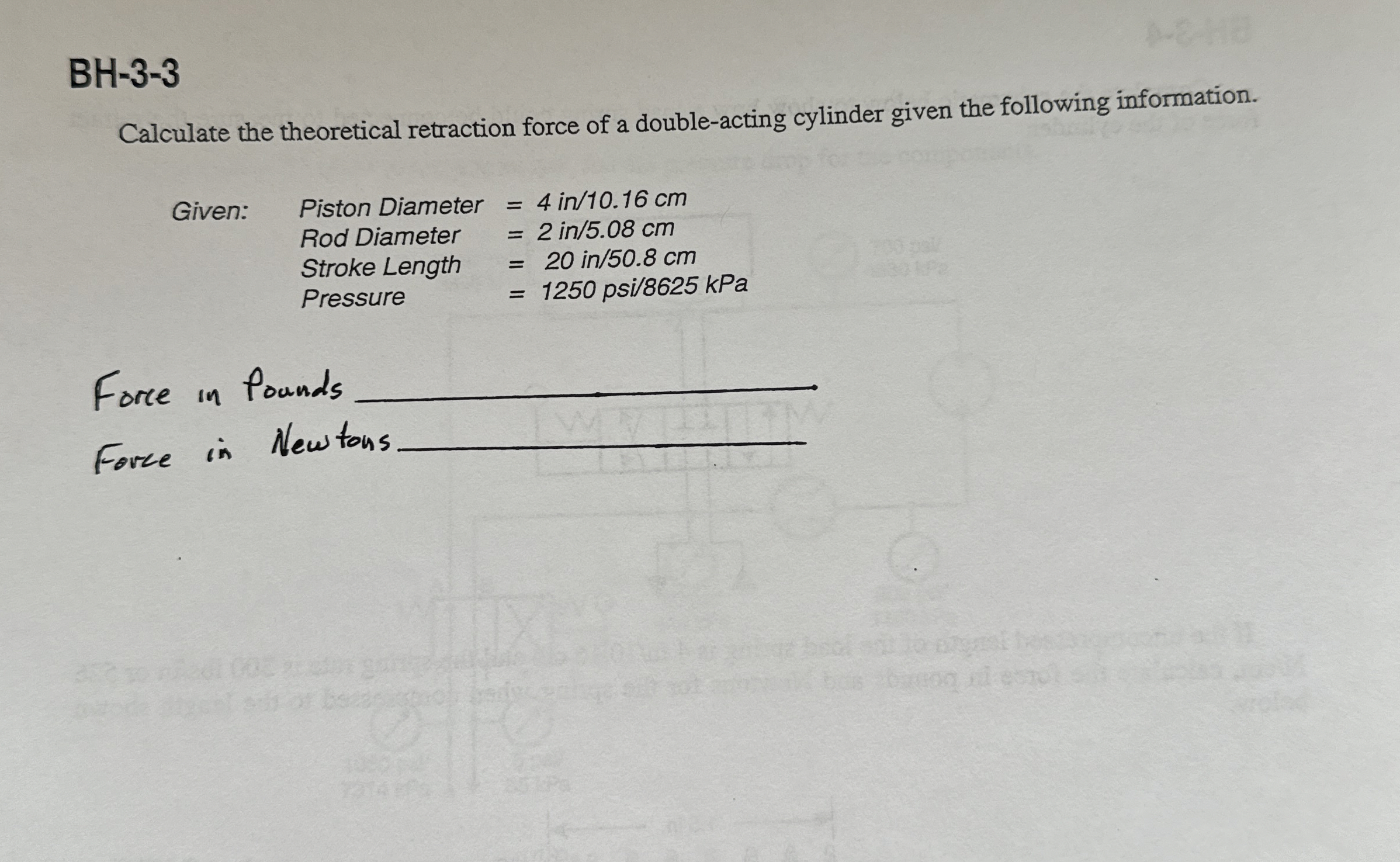 BH - 3 - 3 Calculate the theoretical retraction