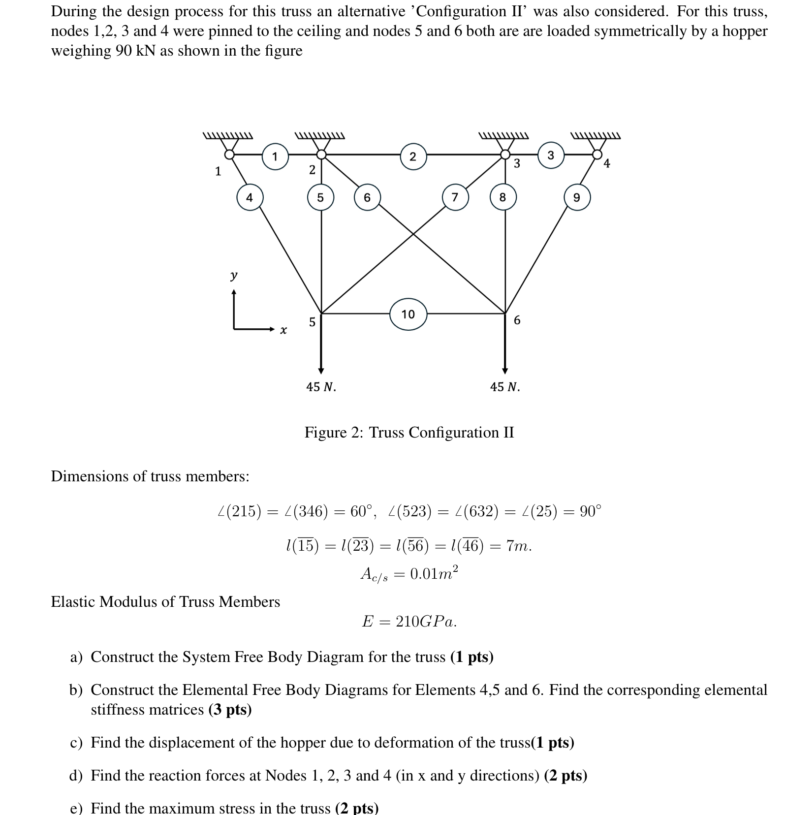 During the design process for this truss an