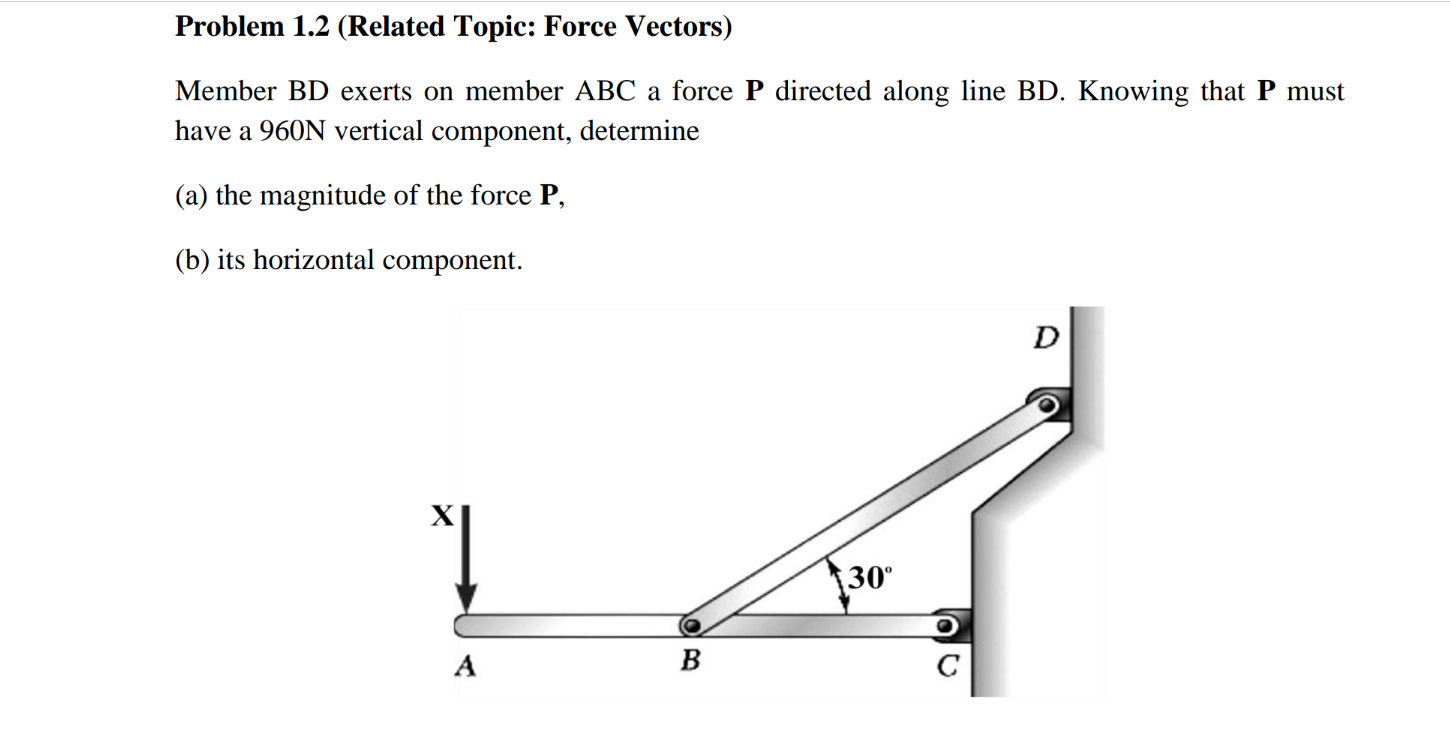 Problem 1 . 2 ( Related Topic: Force Vectors )