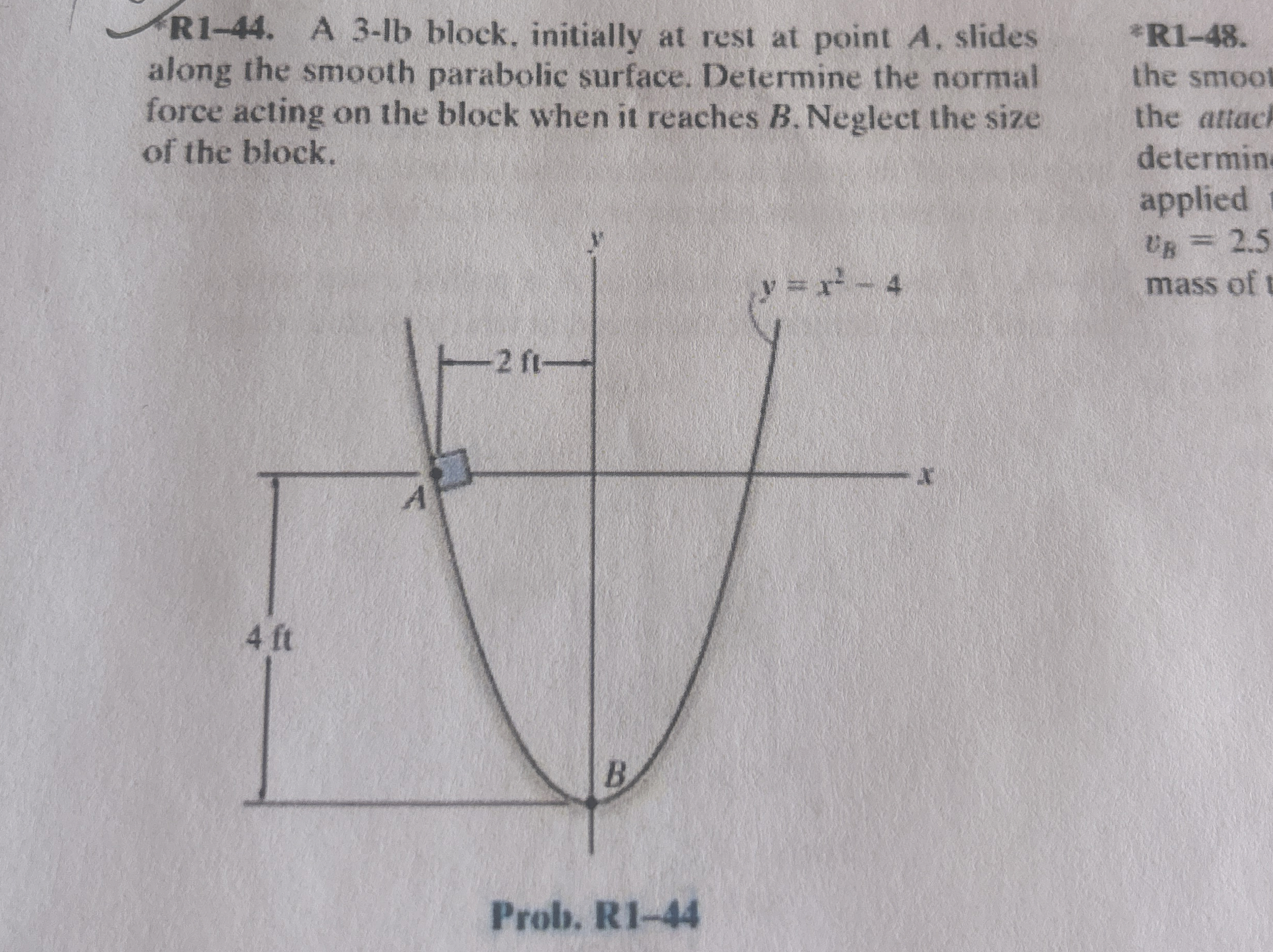 R 1 - 4 4 . A 3 - 1 b block, initially at rest at