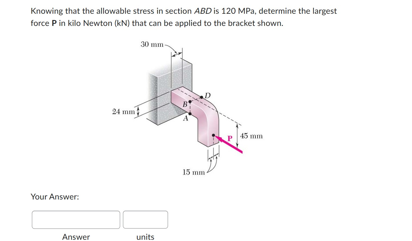 Knowing that the allowable stress in section \ (