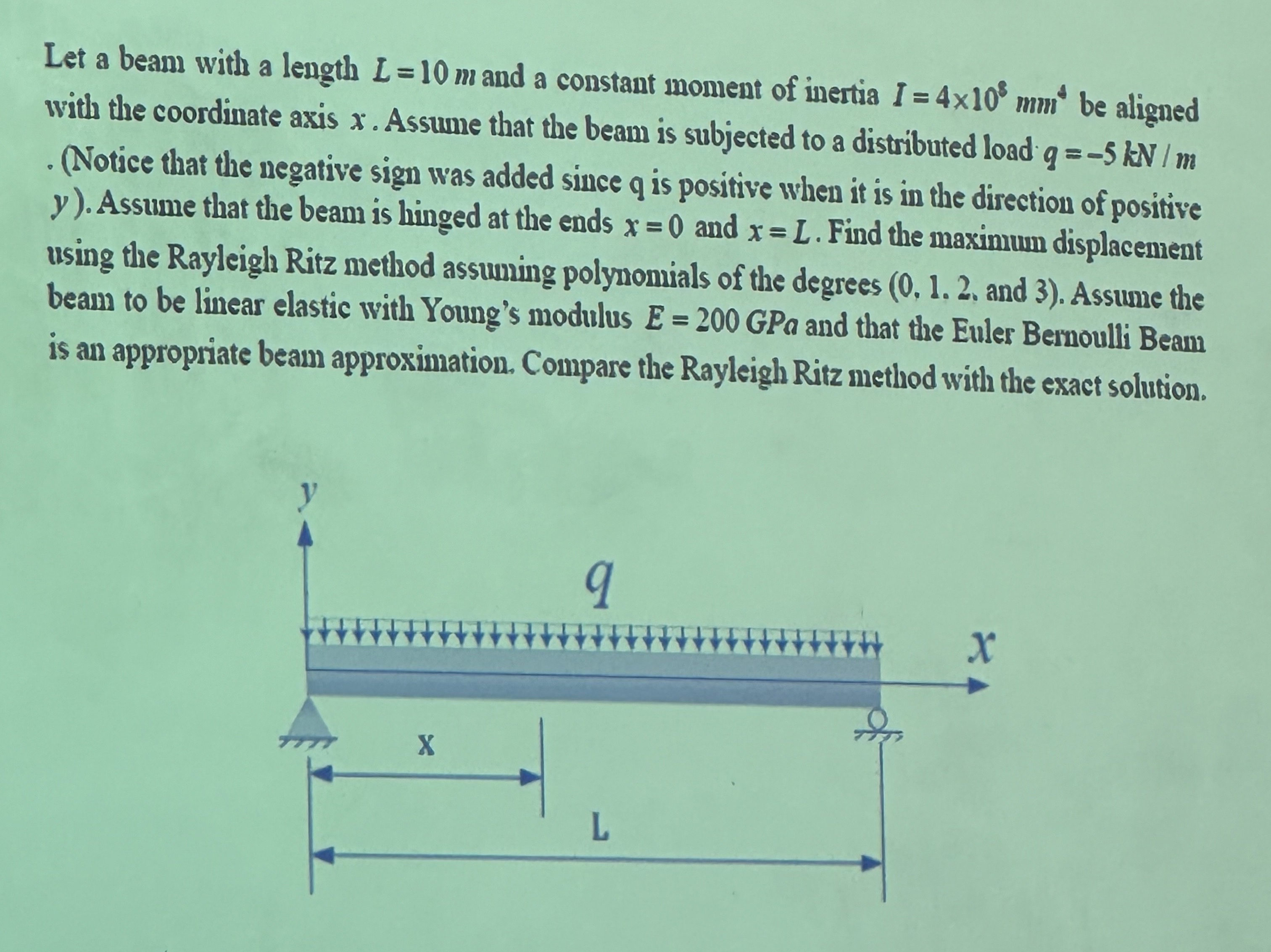 How to solve Let a beam with a length L = 1 0 m