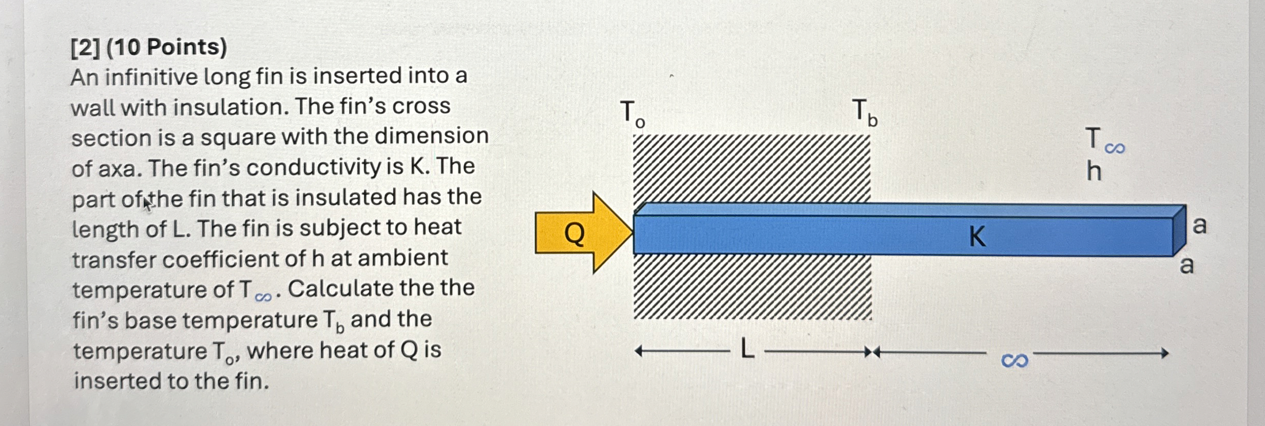 [ 2 ] ( 1 0 Points ) An infinitive long fin is