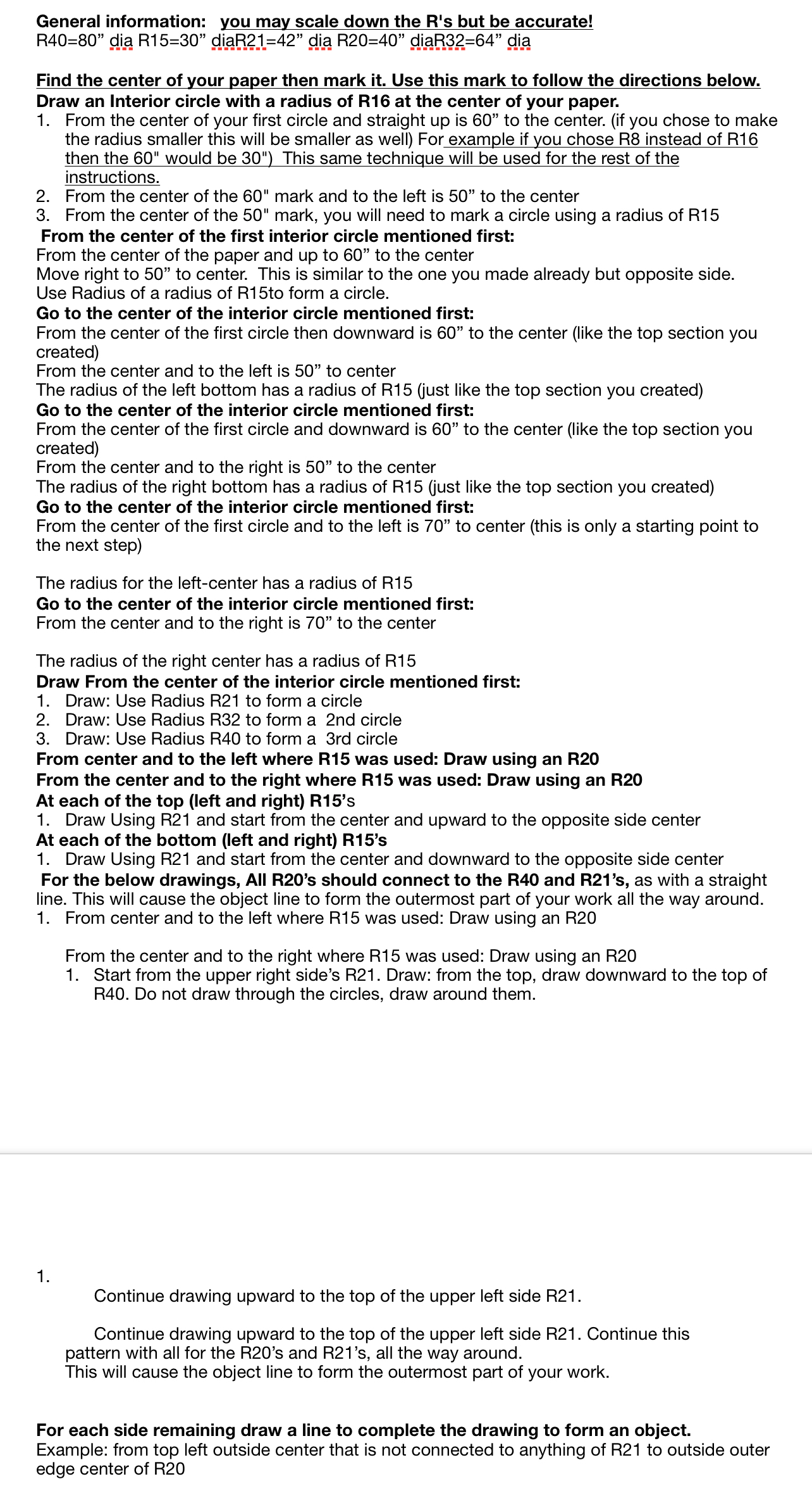 General information: you may scale down the R ' s