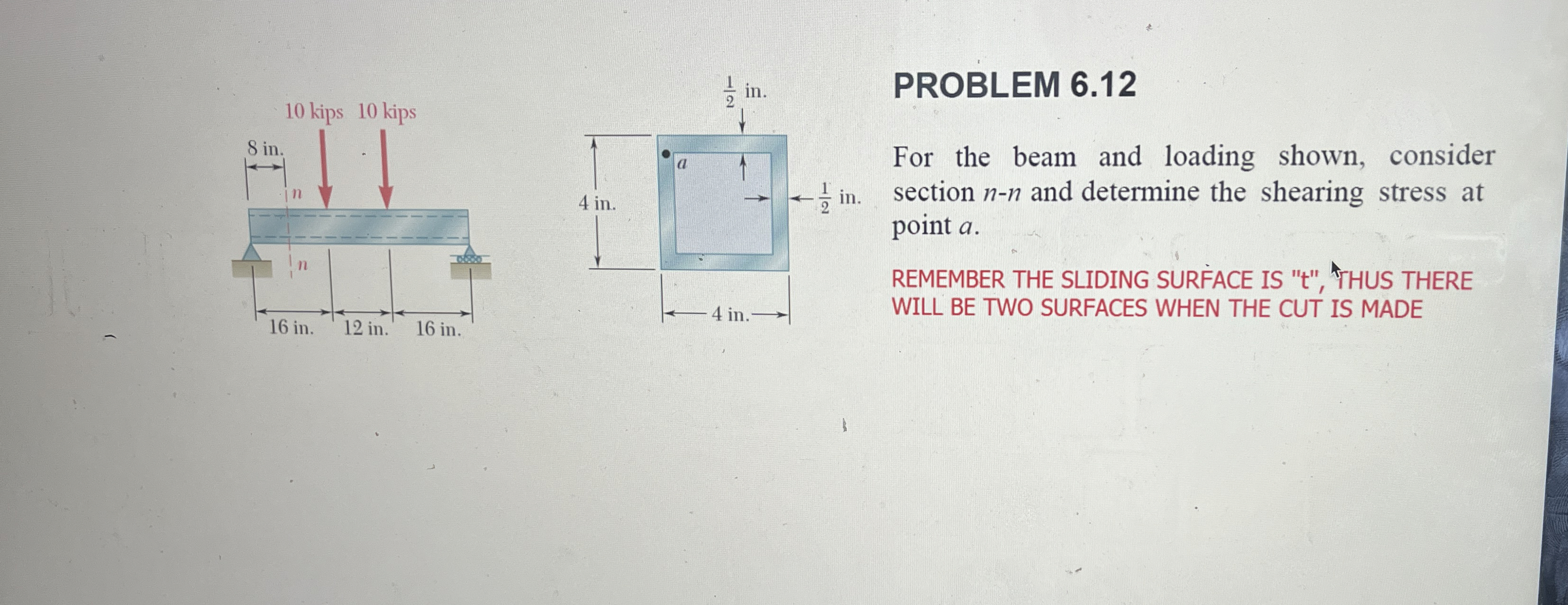 1 PROBLEM 6 . 1 2 For the beam and loading shown,