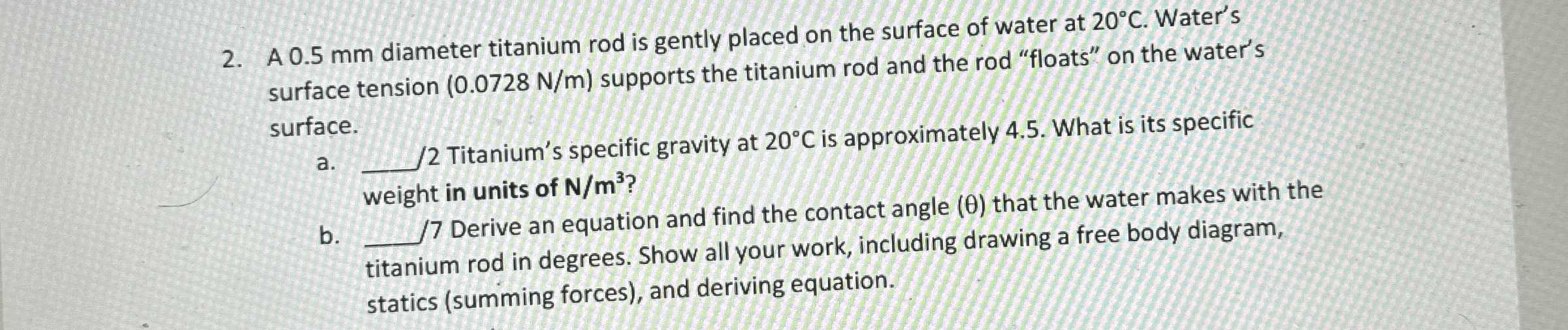 A 0 . 5 mm diameter titanium rod is gently placed