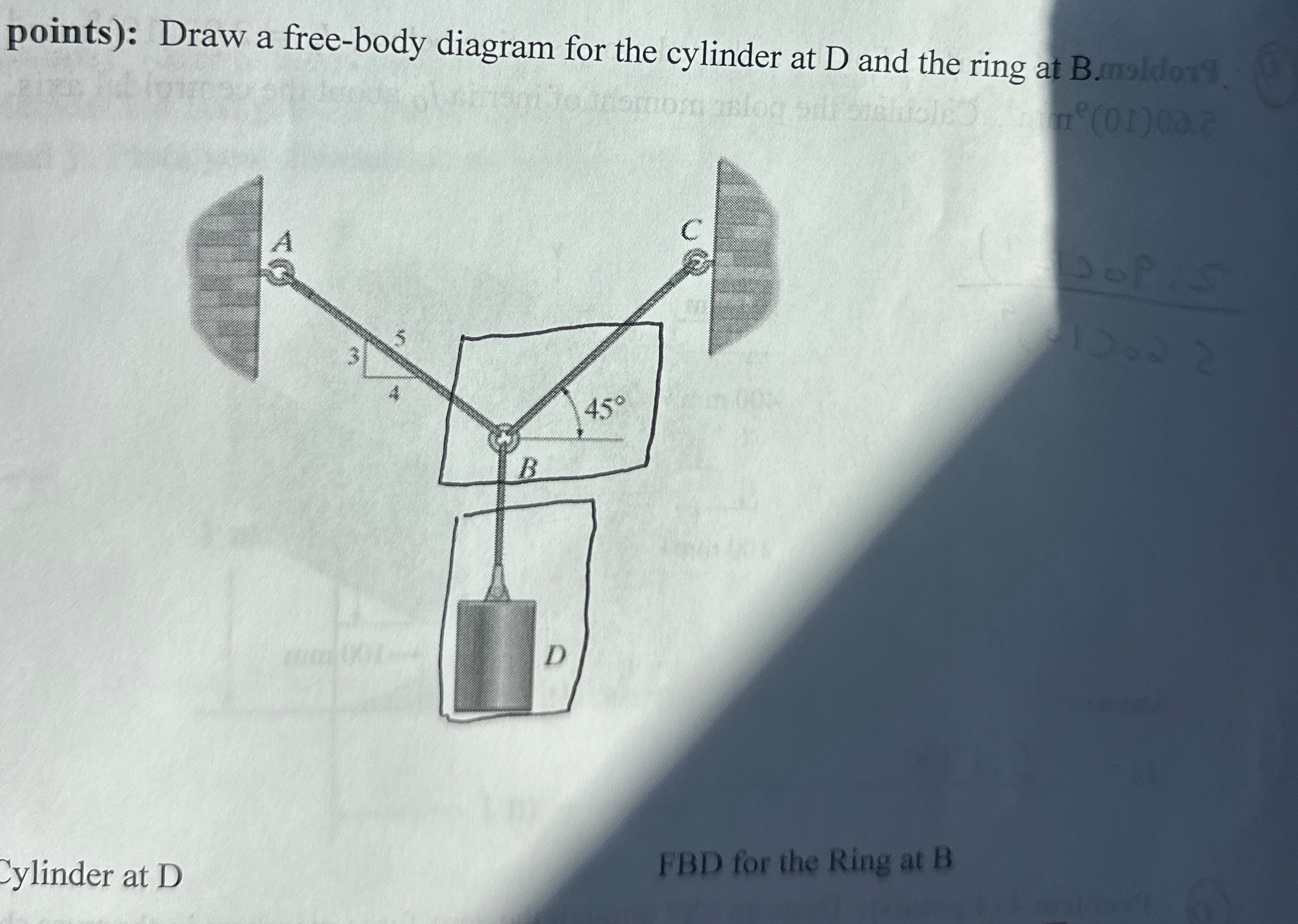 points ) : Draw a free - body diagram for the