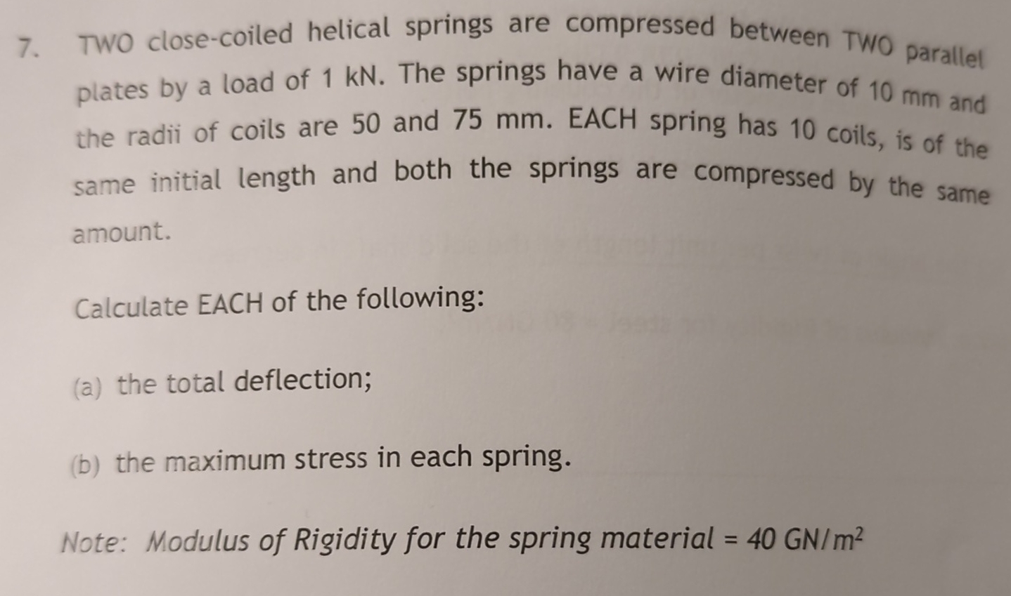 TWO close - coiled helical springs are compressed