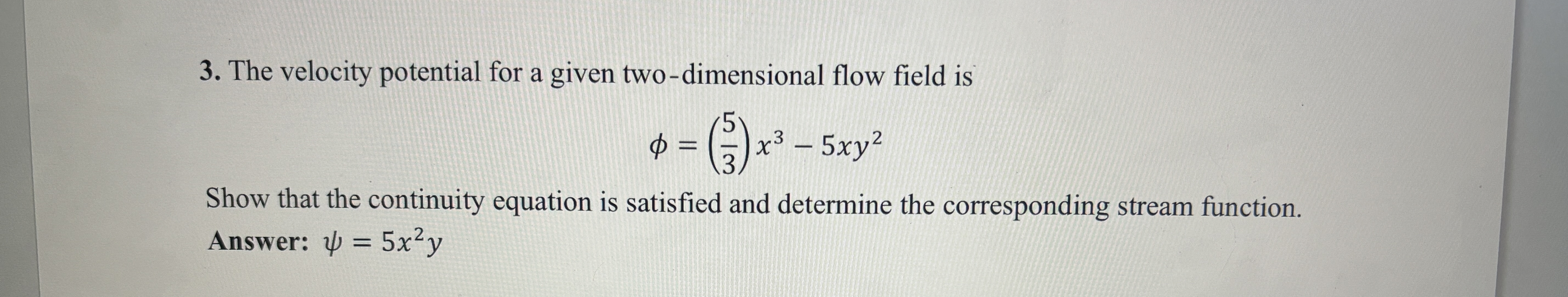 The velocity potential for a given two -
