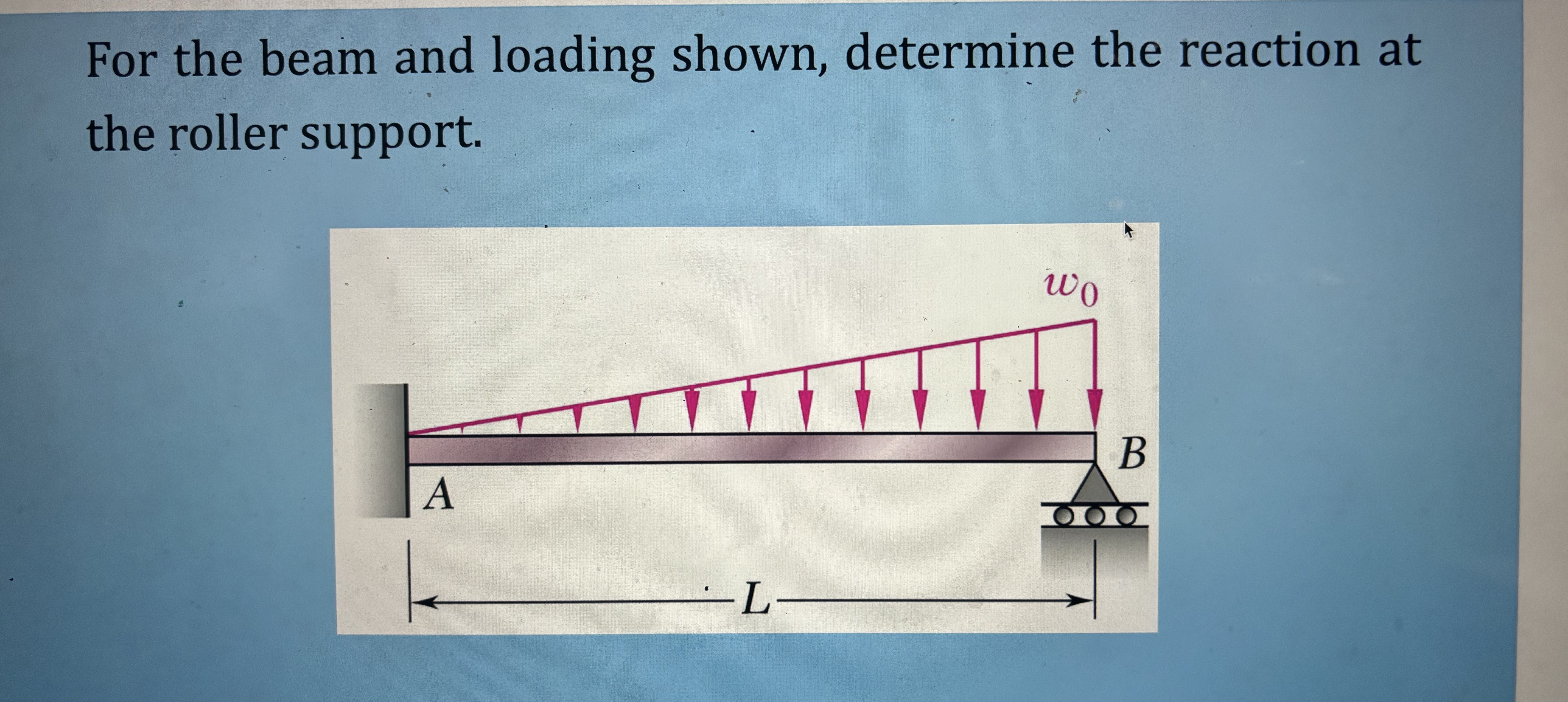 For the beam and loading shown, determine the