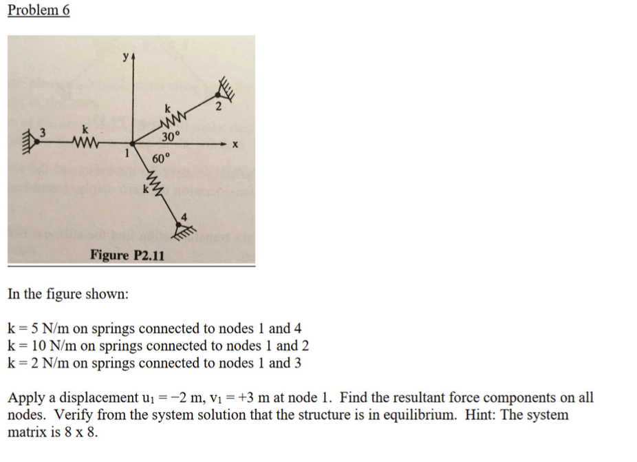 Problem 6 In the figure shown: k = 5 N m on