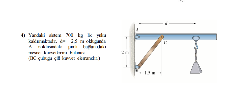 4 ) Yandaki sistem 7 0 0 kg lik y k