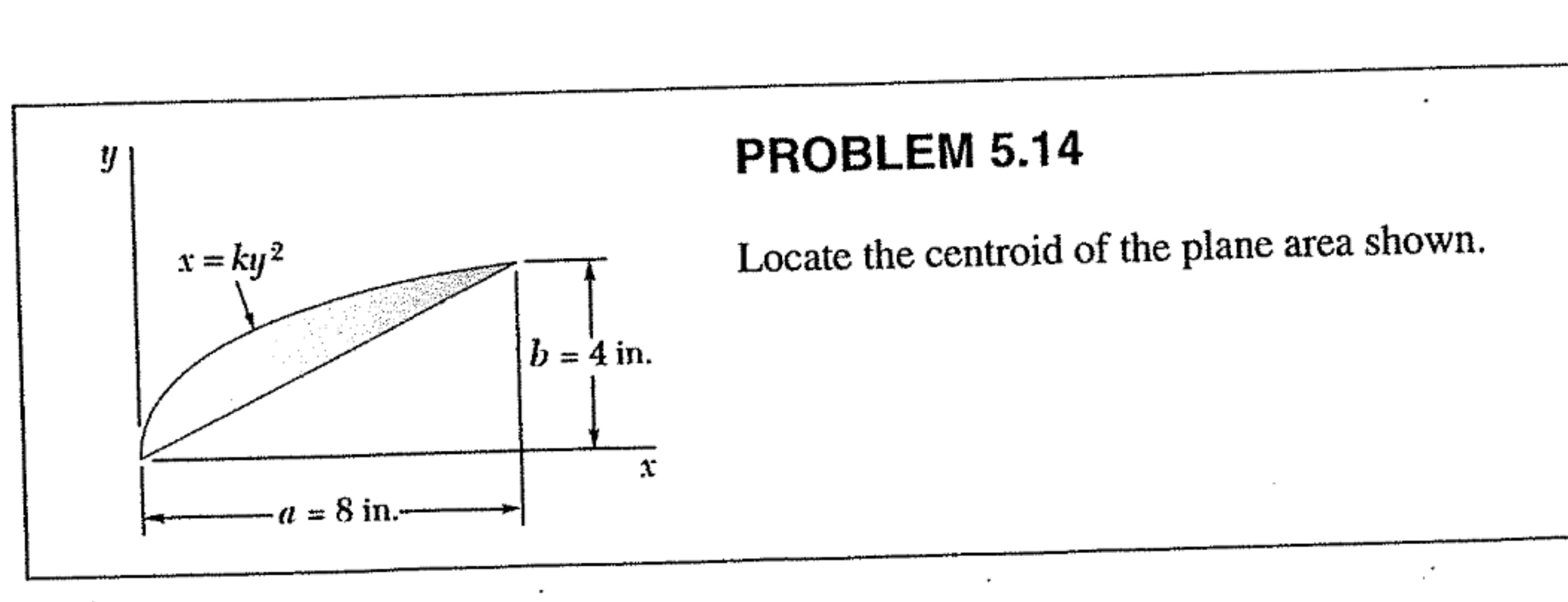 5 . 1 4 locate the centroid of plane area shown