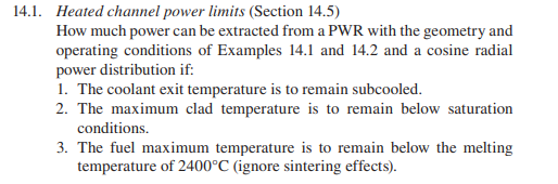 1 4 . 1 . Heated channel power limits ( Section 1