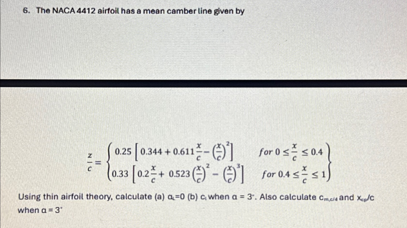 The NACA 4 4 1 2 airfoil has a mean camber line