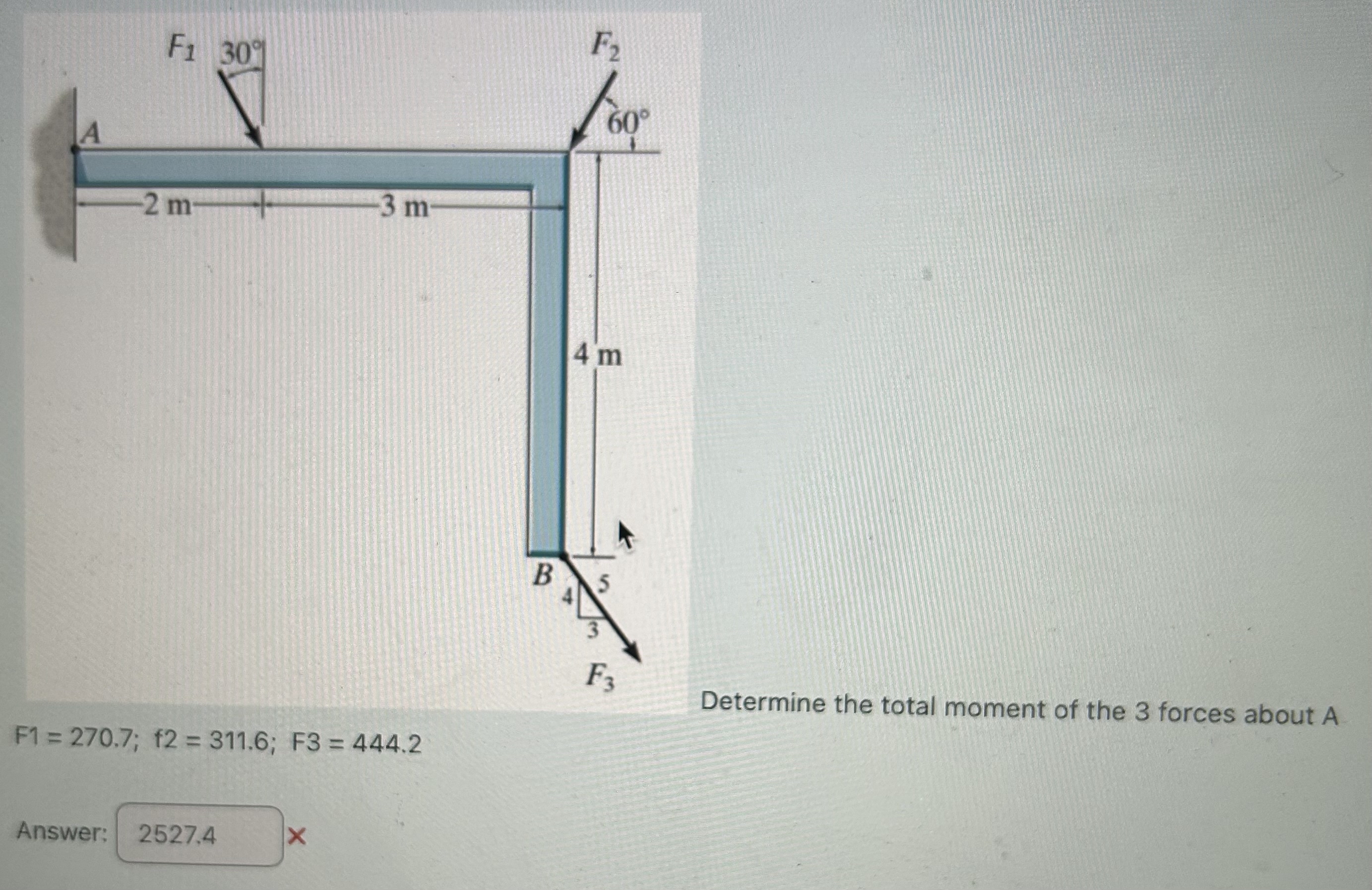 F 1 = 2 7 0 . 7 ; f 2 = 3 1 1 . 6 ; F 3 = 4 4 4 .