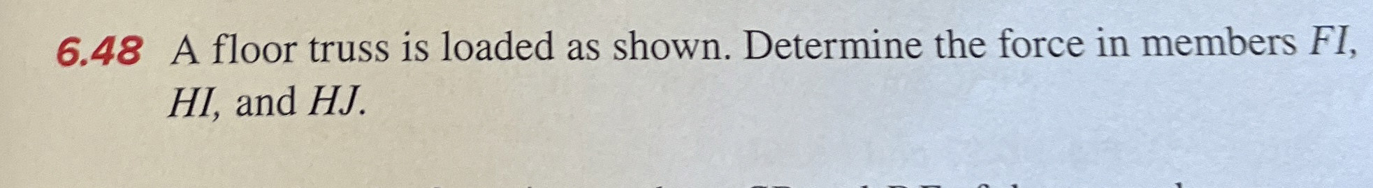6 . 4 8 A floor truss is loaded as shown.