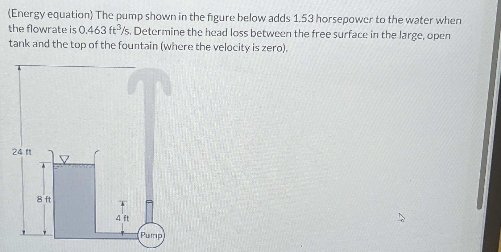 ( Energy equation ) The pump shown in the figure