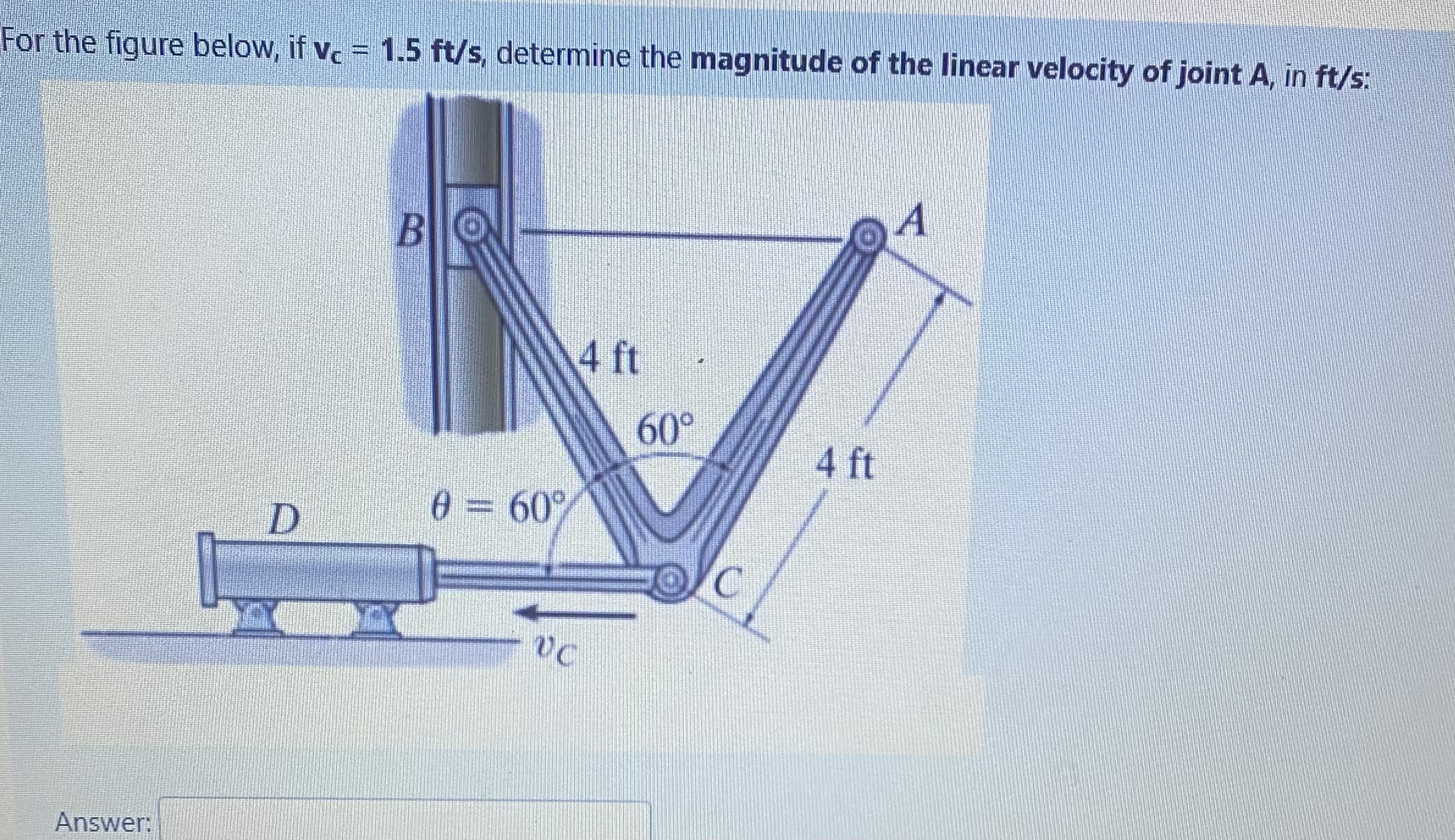 For the figure below, if v c = 1 . 5 f t s ,