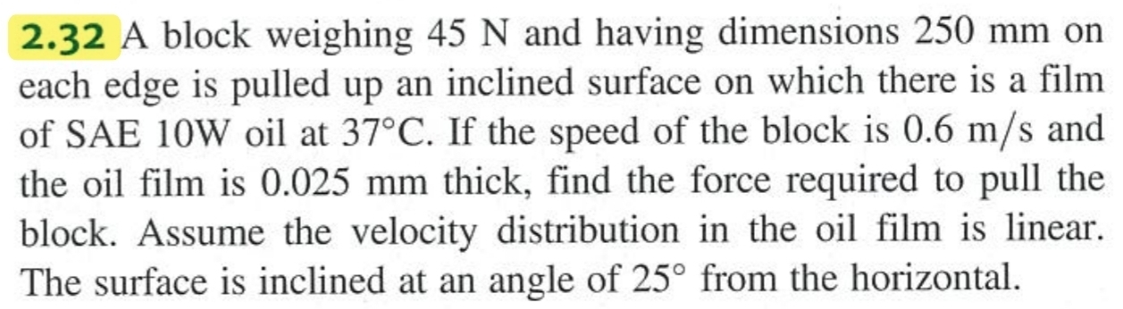 2 . 3 2 A block weighing 4 5 N and having
