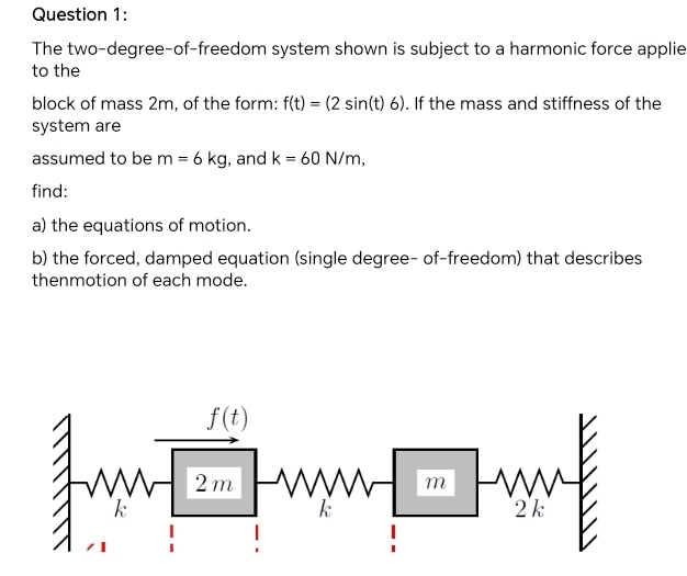 Question 1 : The two - degree - of - freedom