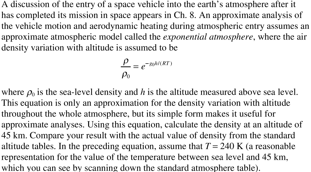 where 0 is the sea - level density and h is the