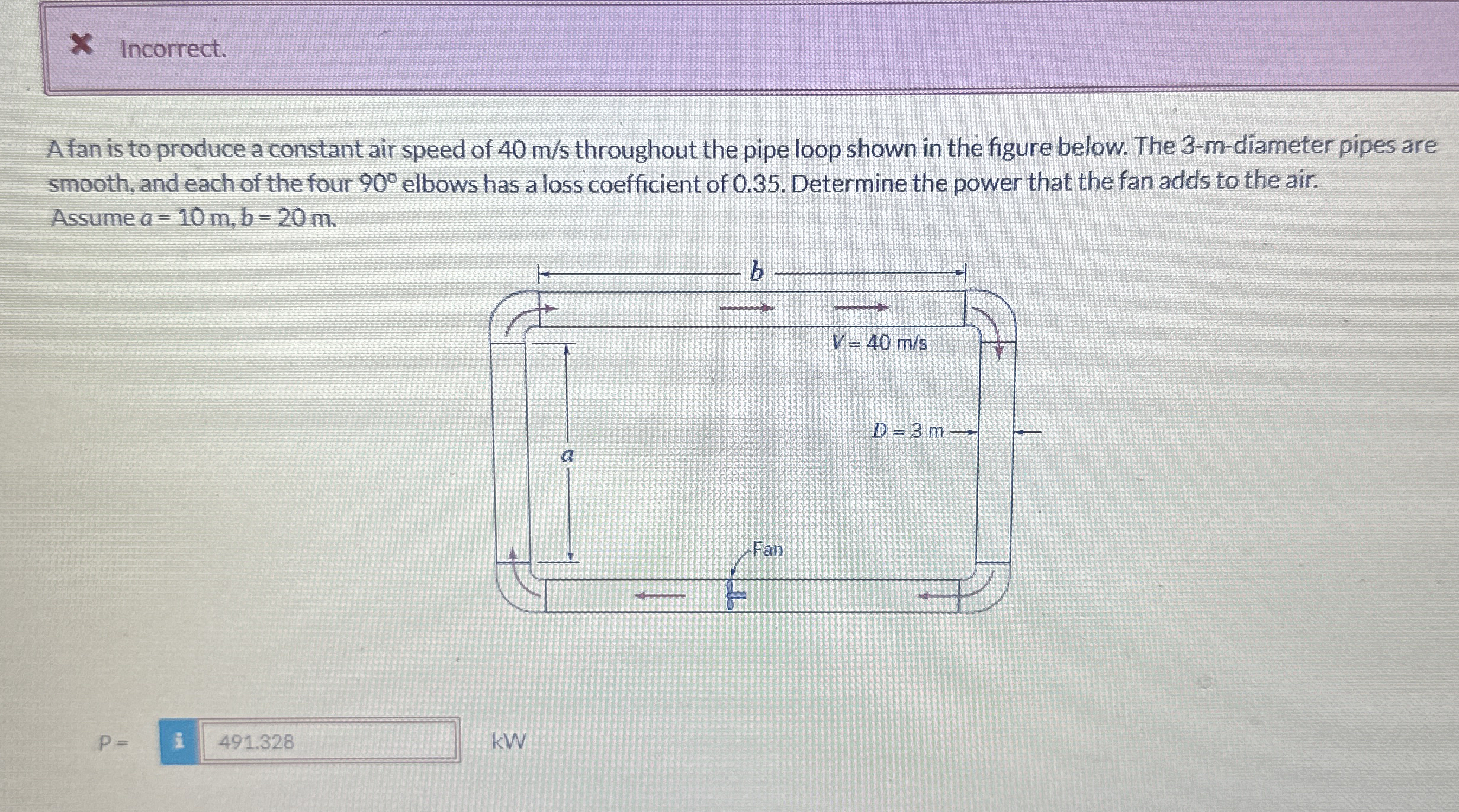 Incorrect. A fan is to produce a constant air