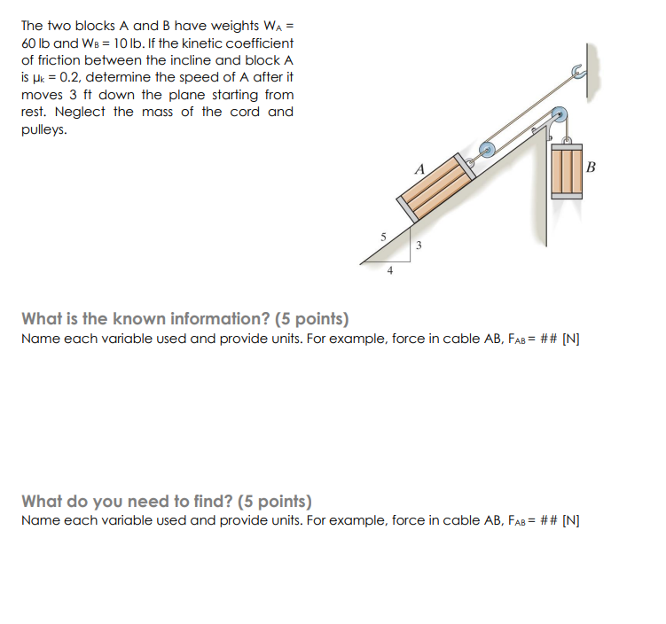 The two blocks A and B have weights W _ ( A ) = 6