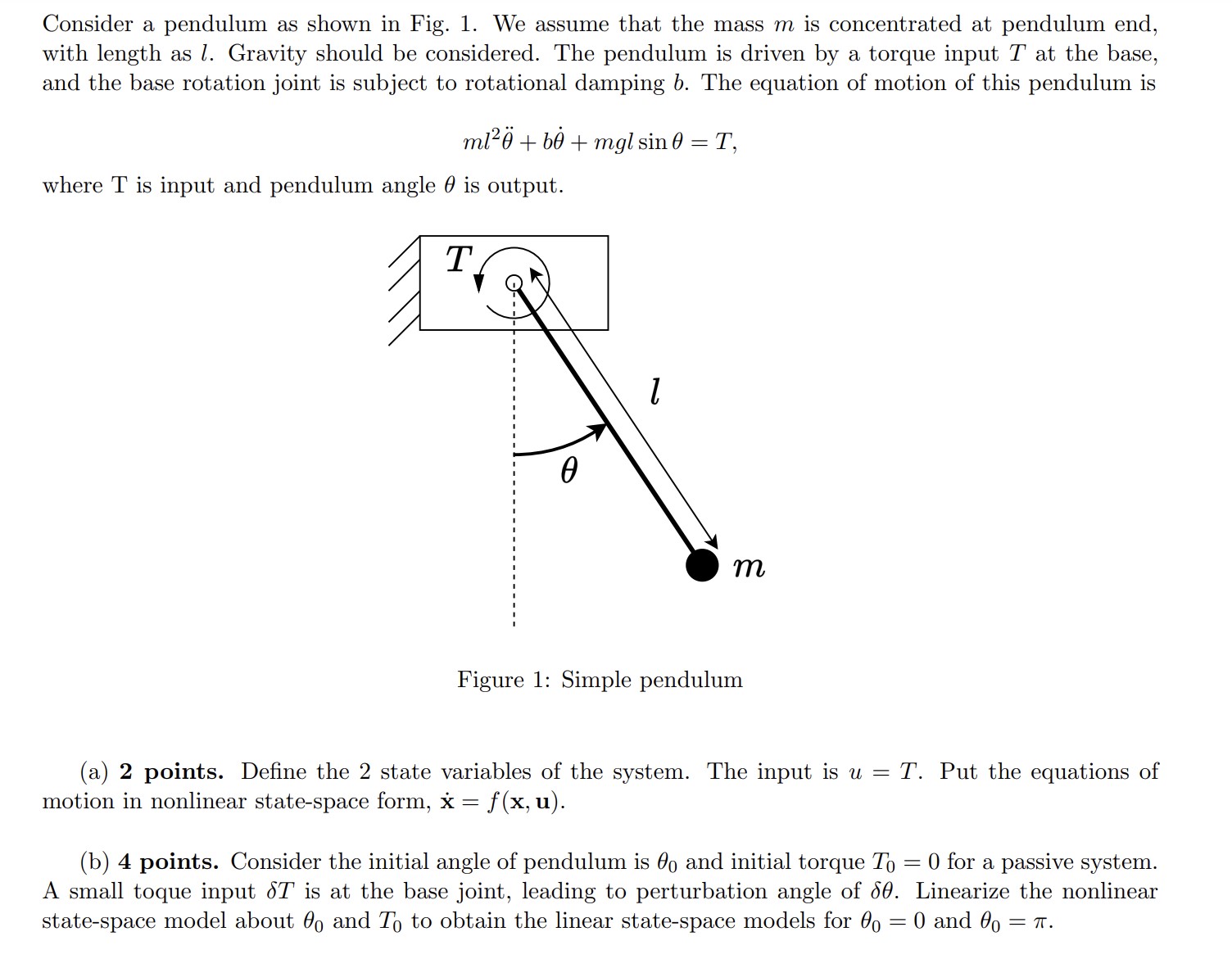 Consider a pendulum as shown in Fig. 1 . We