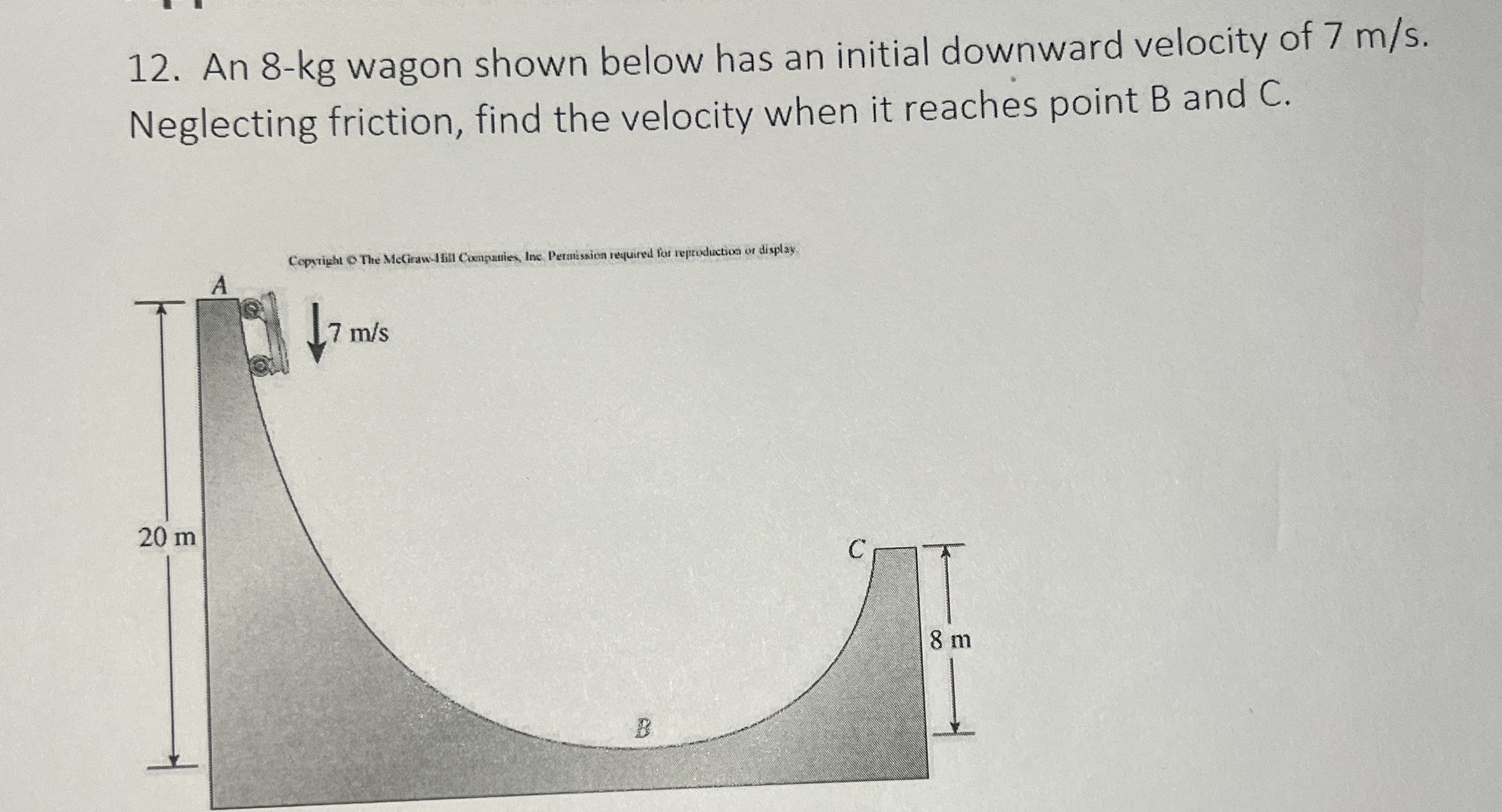 An 8 - k g wagon shown below has an initial