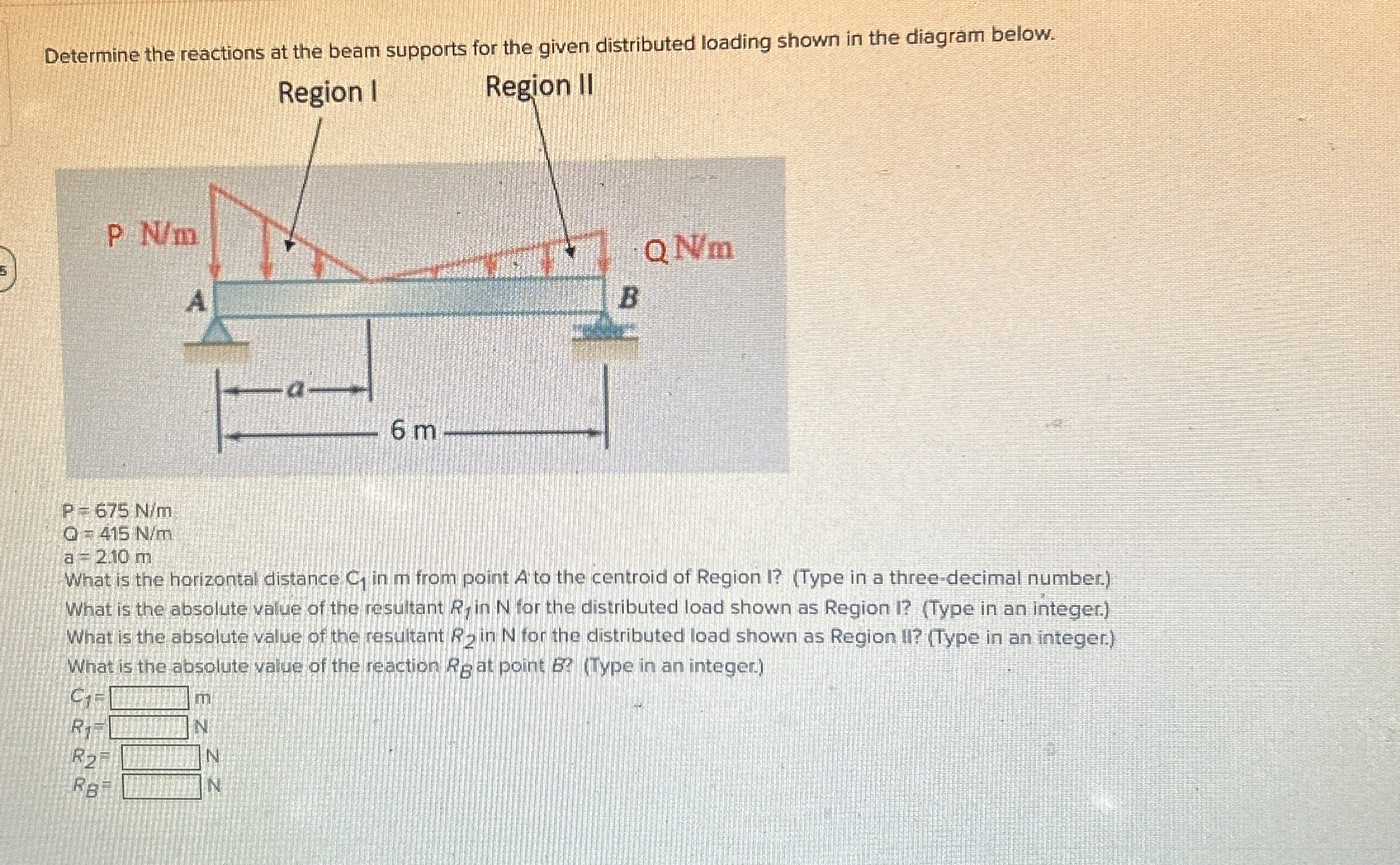 Determine the reactions at the beam supports for